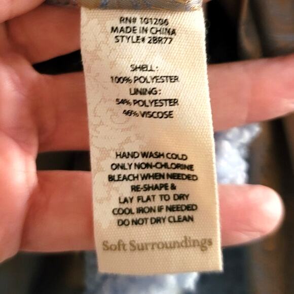 Soft Surroundings Contesse Long Sleeve Faux Sherpa Coat Carolina Blue Medium - Picture 5 of 11